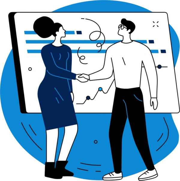 Illustration representing KaSocius IT consultancy services offering strategic guidance in technology and software development