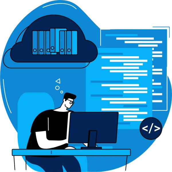 Illustration representing KaSocius OJS hosting services for academic journal management and online publication