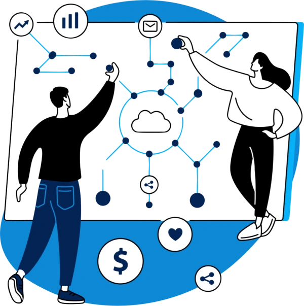 Illustration representing KaSocius web hosting services offering secure, scalable, and reliable website