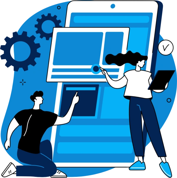 Illustration representing KaSocius web page design services focused on user experience and brand identity