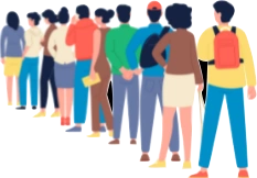 Student struggling in long queue for school fee payment